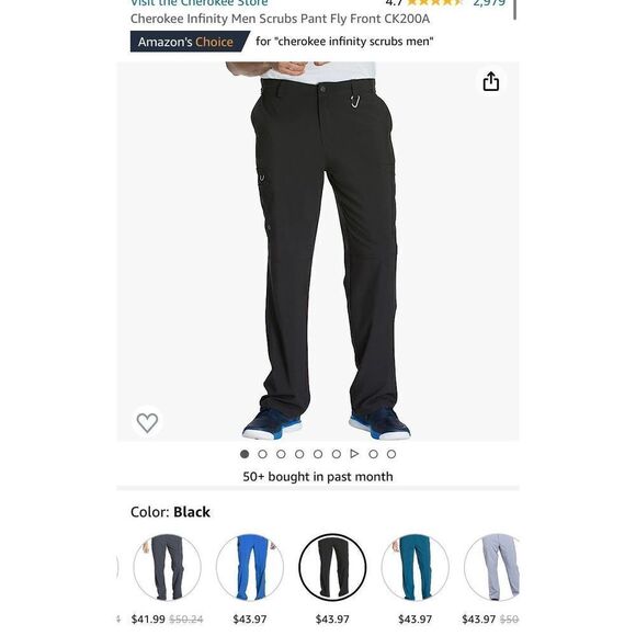 Cherokee Infinity Men Scrubs Pant Fly Front xl - Picture 1 of 8